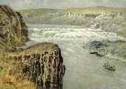 unknow artist Lewis and Clark at the Great falls of the missouri painting